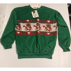NWT Vintage KMart Nutcracker Crewneck Sweatshirt Knit Front Green Size S Women's